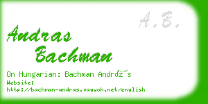 andras bachman business card